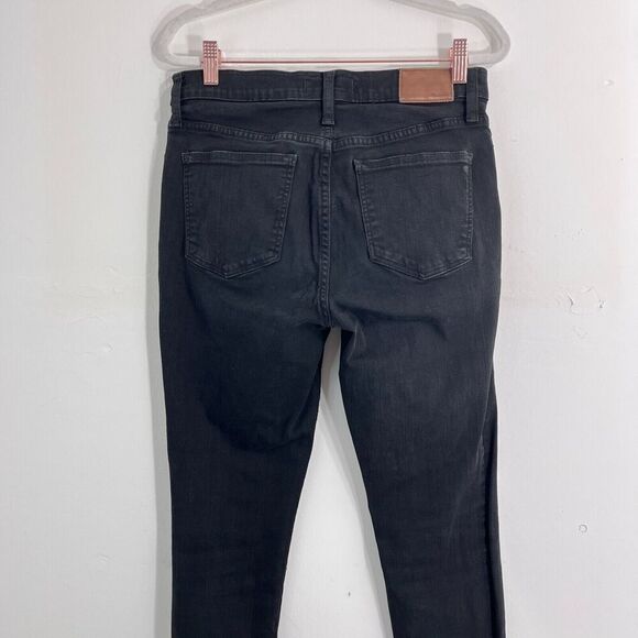 Madewell Jeans Women 29 Black 9" High Rise Skinny Denim Grunge Cropped Stretch - Picture 5 of 15